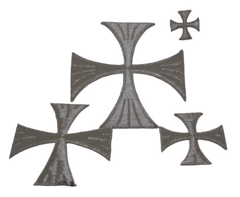 Silver Metallic Patee Cross Appliques 